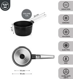 Westinghouse Performance Series - Steelpan Inductie 18cm - Zwart - Geschikt Voor Alle Warmtebronnen Inclusief Inductie En Ovenbestendig - Sauspan 8 Westinghouse Performance Series - Steelpan Inductie 18cm - Zwart - Geschikt Voor Alle Warmtebronnen Inclusief Inductie En Ovenbestendig - Sauspan -Pot Promotiewinkel 1120x1200 13