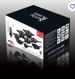 Royal Swiss® - Set Lot 33-delige - Pannenset Inductie - Steengoeden - Afneembare Handgreep - Glazen Deksel - Geschikt Voor Oven - PFAS-vrij + Keukengerei -Pot Promotiewinkel 1133x1200