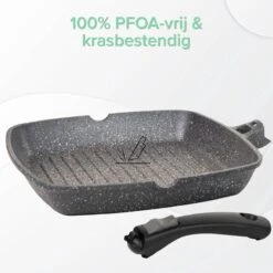 Coninx Grillpan 28CM - Steakpan - Afneembare Handgreep - PFAS-vrij - Grijs -Pot Promotiewinkel 1198x1200 17
