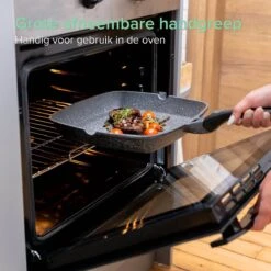 Coninx Grillpan 28CM - Steakpan - Afneembare Handgreep - PFAS-vrij - Grijs -Pot Promotiewinkel 1198x1200 18