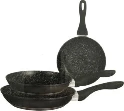 Merkloos Inductie Koekenpannenset - 3 Delig - Keramisch