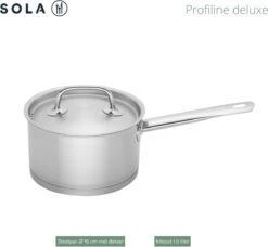 Sola Steelpan Profiline Deluxe - Ø 16 Cm - Zilver - RVS - Sandwichbodem -Pot Promotiewinkel 1200x1108 2