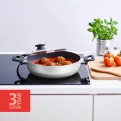 BRABANTIA INDU+ Hapjespan - Keramische Antiaanbaklaag - Met Deksel - Ø 28 Cm - Inductie - Pfas Vrij -Pot Promotiewinkel 1200x1200 1022