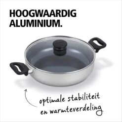 BRABANTIA INDU+ Hapjespan - Keramische Antiaanbaklaag - Met Deksel - Ø 28 Cm - Inductie - Pfas Vrij -Pot Promotiewinkel 1200x1200 1024