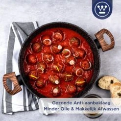 Westinghouse Hapjespan Inductie - Ø 28 Cm - Zwart Marmer Wood - Speciale Editie - Met Deksel - Geschikt Voor Alle Warmtebronnen -Pot Promotiewinkel 1200x1200 1030