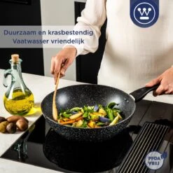 Westinghouse Wokpan Inductie - Ø 30 Cm - Zwart Marmer - Met Deksel -Pot Promotiewinkel 1200x1200 344