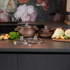 Herenthal Inductie Pannenset- Luxe 10-delige Koekenpannenset - Voor Alle Warmtebronnen - Met Glazen Deksels - Koper -Pot Promotiewinkel 1200x1200 41