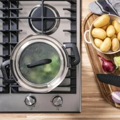 BK Flow Cool Black Glas Kookpannenset - 4-delig - Zwart - Glazen Deksel - Veilig Afgietsysteem - Inductie -Pot Promotiewinkel 1200x1200 48