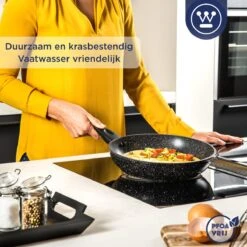Westinghouse Koekenpan - Ø 30 Cm - Zwart Marmer - Geschikt Voor Alle Warmtebronnen Inclusief Inductie -Pot Promotiewinkel 1200x1200 627