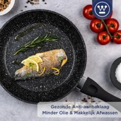 Westinghouse Koekenpan - Ø 30 Cm - Zwart Marmer - Geschikt Voor Alle Warmtebronnen Inclusief Inductie -Pot Promotiewinkel 1200x1200 628