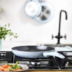 VitaVerde Expert Koekenpannenset Ø 20cm + Ø 24cm + Ø 28cm - Lichtblauw - Inductie - PFAS-vrij -Pot Promotiewinkel 1200x1200 630