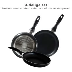 Cheqo® PRO 3-Delige Koekenpannenset - Koekenpan Set - Pannenset - Geperst Aluminium - Geschikt Voor Gas, Elektrisch, Keramisch, Halogeen Koken -Pot Promotiewinkel 1200x1200 658