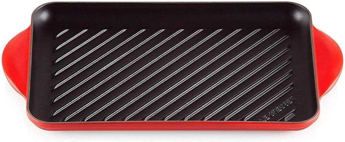 Le Creuset - Gietijzeren Grillplaat - 32x22cm - Kersenrood