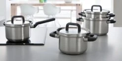 BK Flow Cool Pannenset - 4-delig – RVS Deksels - Veilig Afgietsysteem - Geschikt Voor Alle Warmtebronnen -Pot Promotiewinkel 1200x600