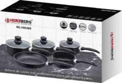 Herzberg HG-5003BK: 8 Pieces Marble Cookware Set - Black -Pot Promotiewinkel 1200x819 3