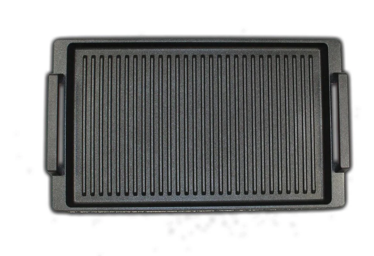 Eurolux Grillplaat Met Grepen - 41 X 24 X 2.5 Cm - Zwart - Aluminium - Geschikt Voor Alle Warmtebronnen 2 Eurolux Grillplaat Met Grepen - 41 X 24 X 2.5 Cm - Zwart - Aluminium - Geschikt Voor Alle Warmtebronnen - Afbeelding 2