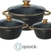 Cheffinger Luxe Braadpannen Set - Rose Gold Line - 6 Delig - Inclusief Deksel - Inductie - 20, 24 & 28CM