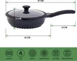 Wokpan - Multifunctionele 3 In 1 Pan Met Deksel + Wok + Hapjespan 28 Cm -Pot Promotiewinkel 1200x953