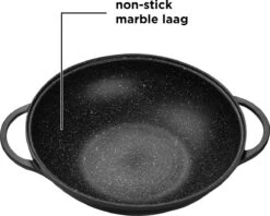 BIKO - Wokpan Ø 36 Cm - Marmeren Coating - Glazen Deksel - Wadjan - Zwart -Pot Promotiewinkel 1200x960 1