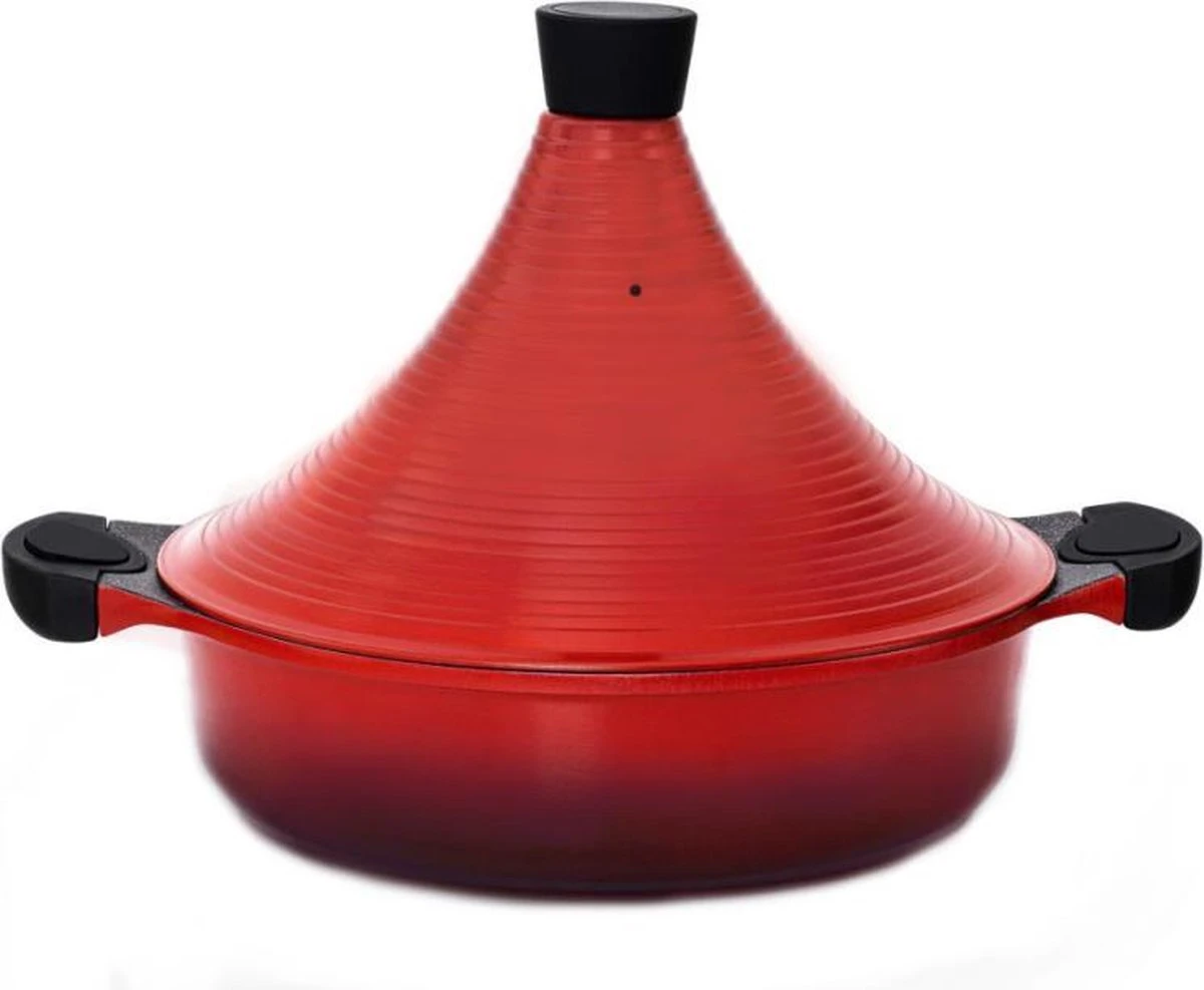 Aluminium Tajine Agadir- Geschikt Ook Voor Inductie -Rood 1 Aluminium Tajine Agadir- Geschikt Ook Voor Inductie -Rood