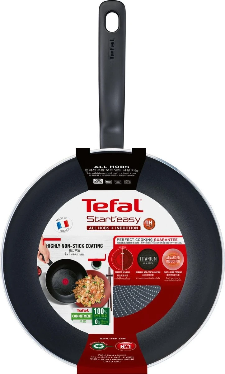 Tefal Start'easy Wokpan 28 Cm - PFOA Vrij - Geschikt Voor Alle Warmtebronnen 6 Tefal Start'easy Wokpan 28 Cm - PFOA Vrij - Geschikt Voor Alle Warmtebronnen - Afbeelding 6
